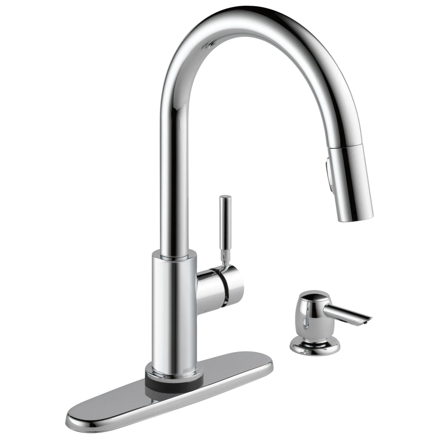 Single Handle Pull-Down Kitchen Faucet with Touch<sub>2</sub>O&reg; Technologyand Soap Dispenser