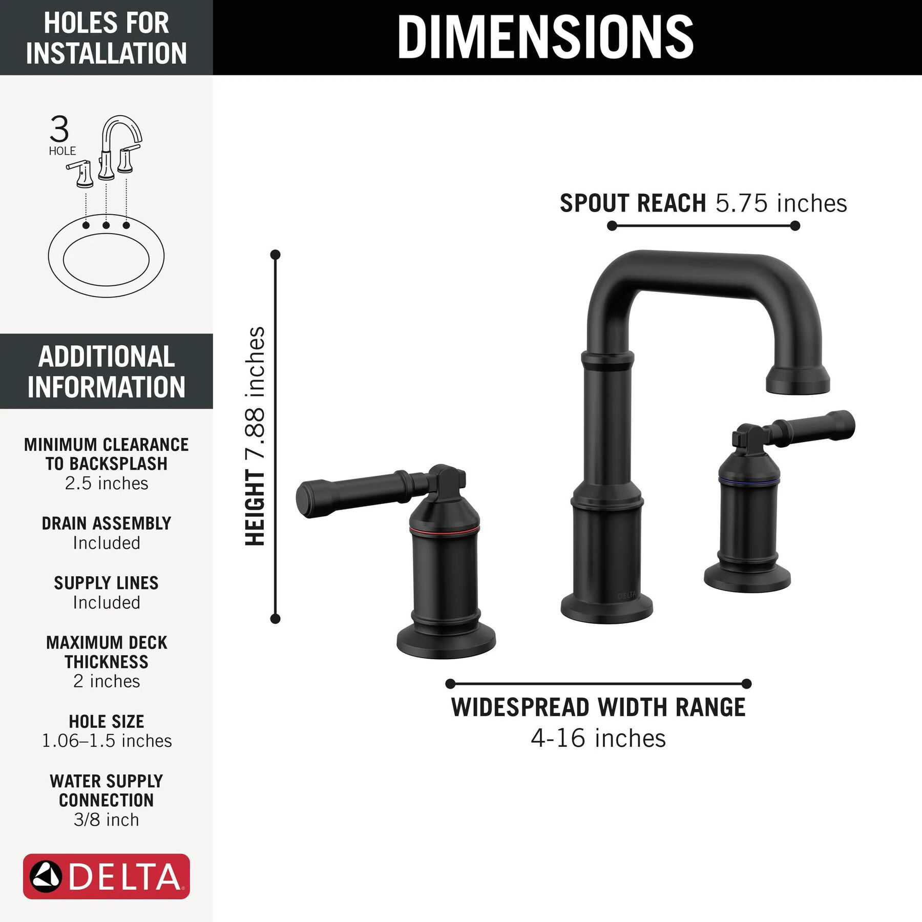 Two Handle Widespread Bathroom Faucet
