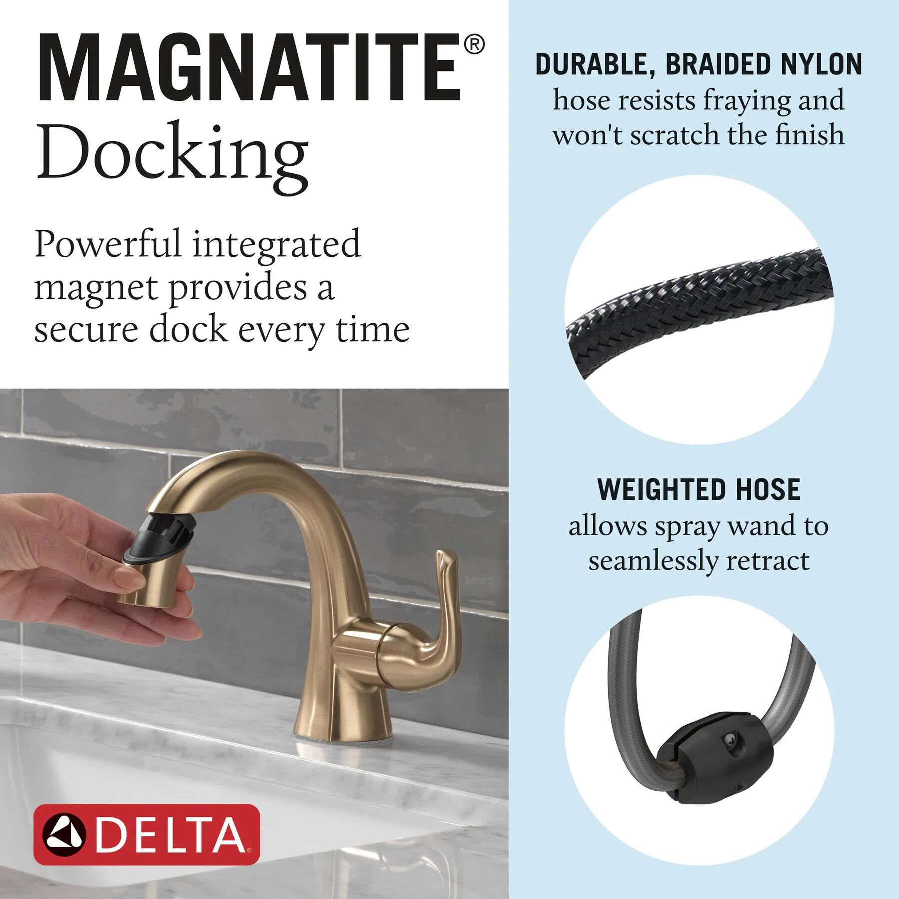 Single Handle Pull-Down Bathroom Faucet