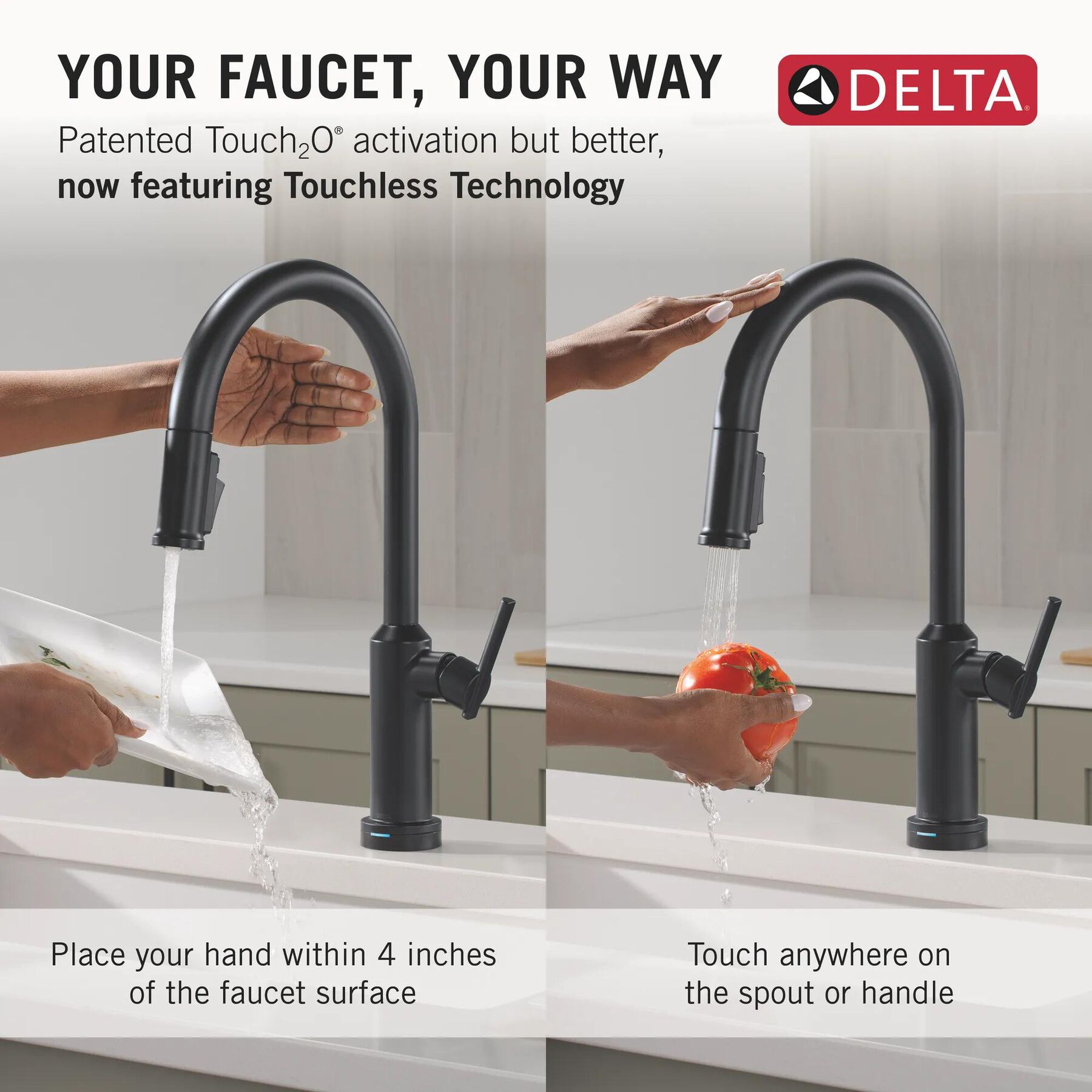 Touch2O&reg; Technology Kitchen Faucet with Touchless Technology