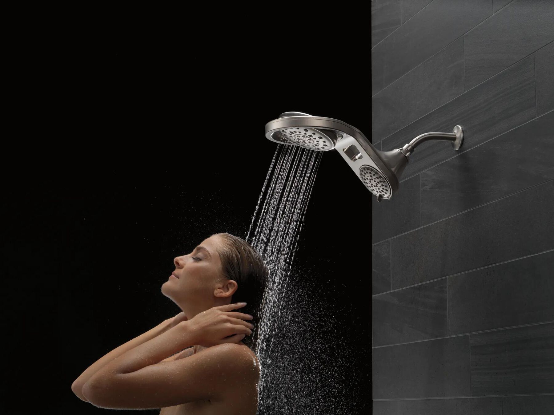 HydroRain&reg; 5-Setting Two-in-One Shower Head