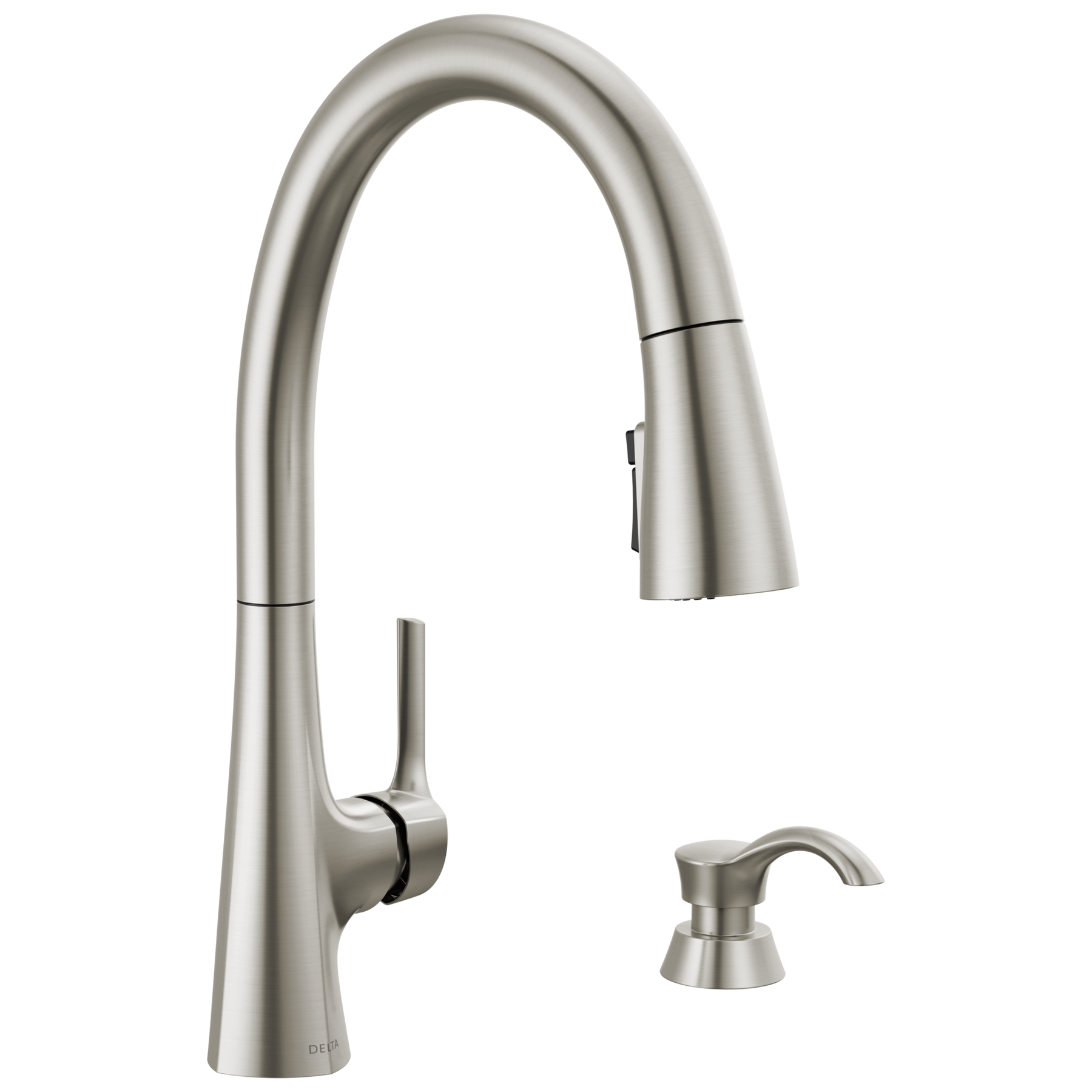 Single Handle Pull-Down Kitchen Faucet with Soap Dispenser and ShieldSpray Technology