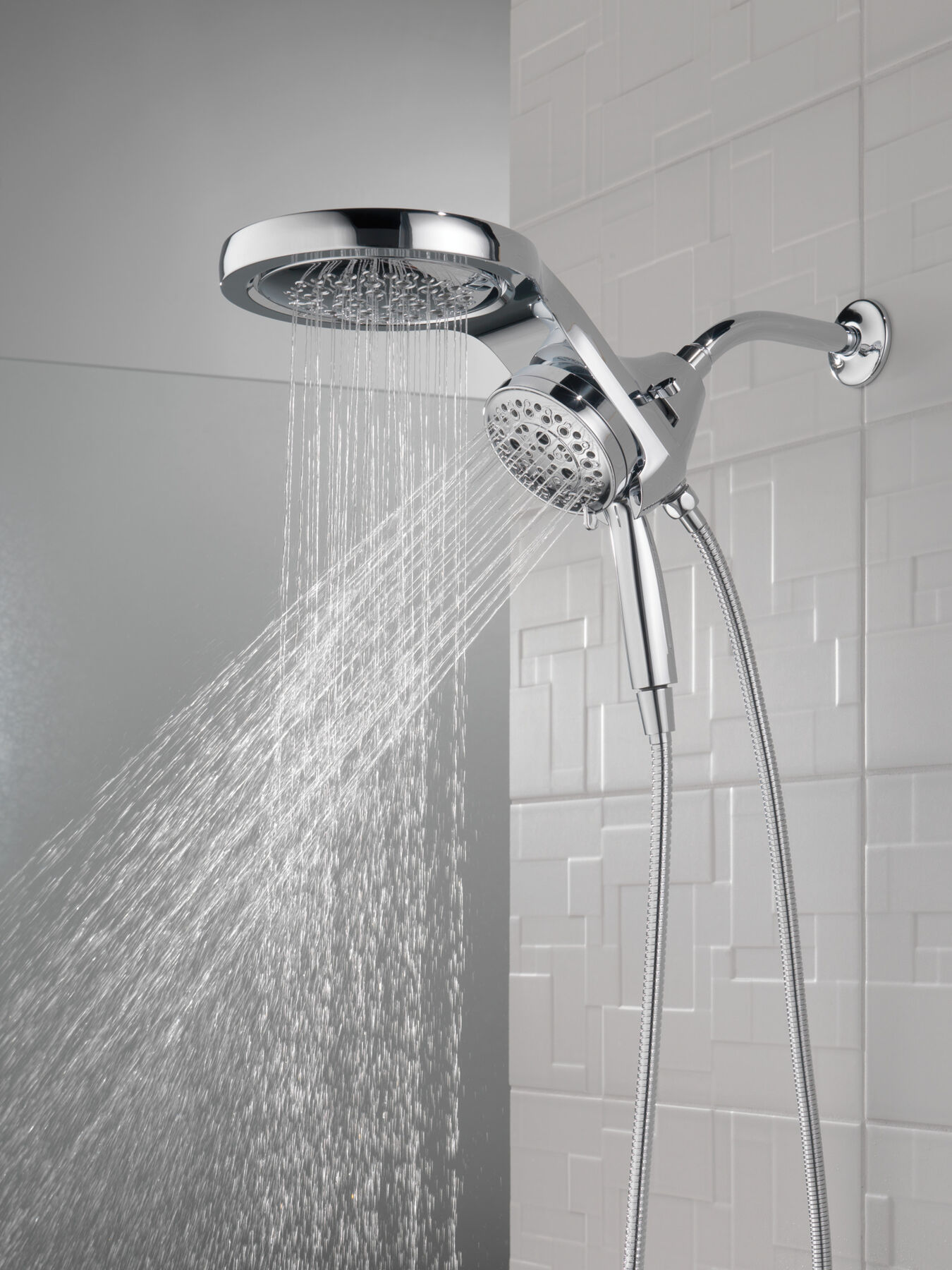 HydroRain&reg; H2Okinetic&reg; 5-Setting Two-in-One Shower Head (Recertified)