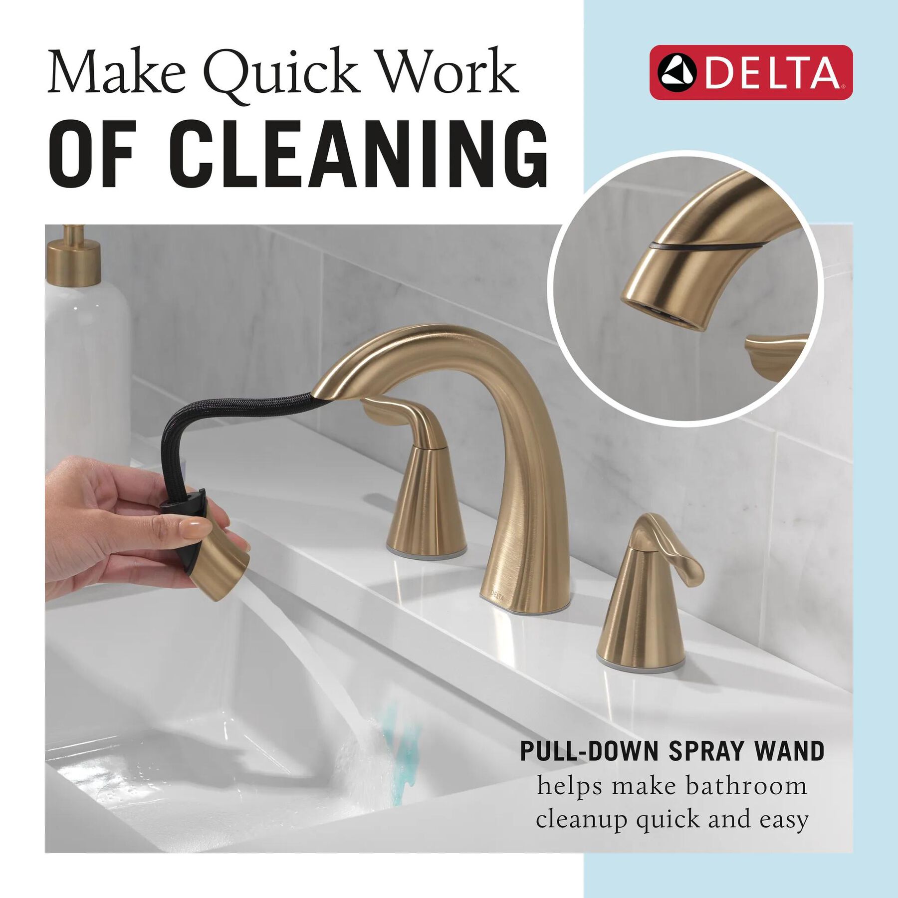 Two Handle Widespread Pull-Down Bathroom Faucet