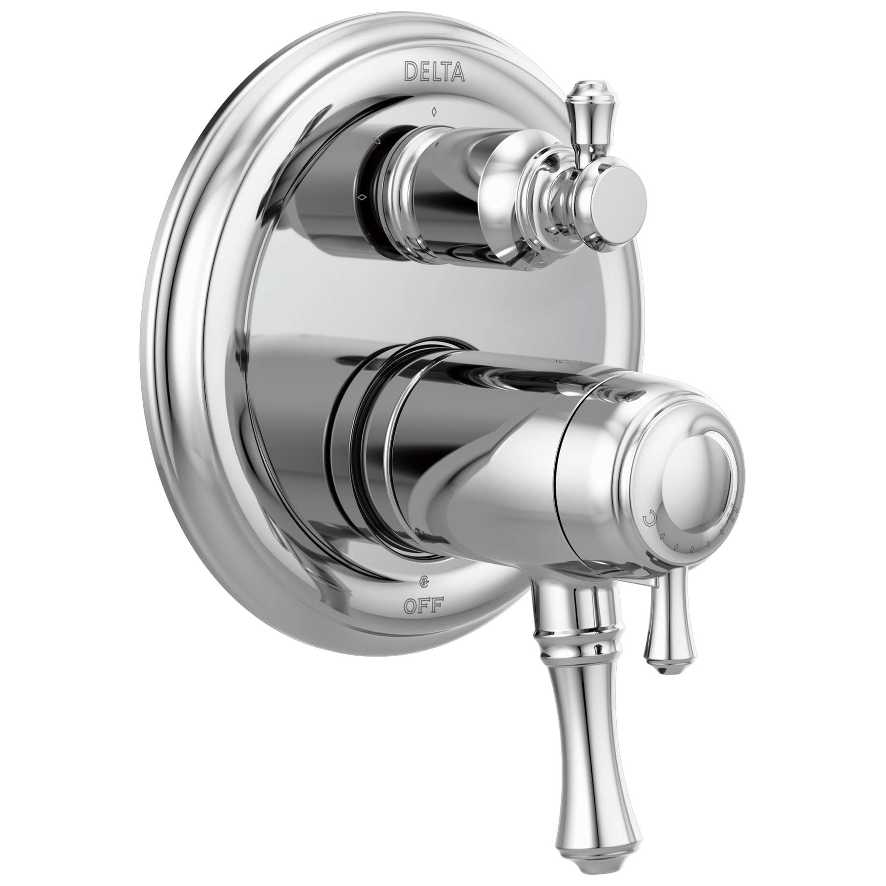 Traditional 2-Handle TempAssure&reg; 17T Series Valve Trim with 3-Setting Integrated Diverter