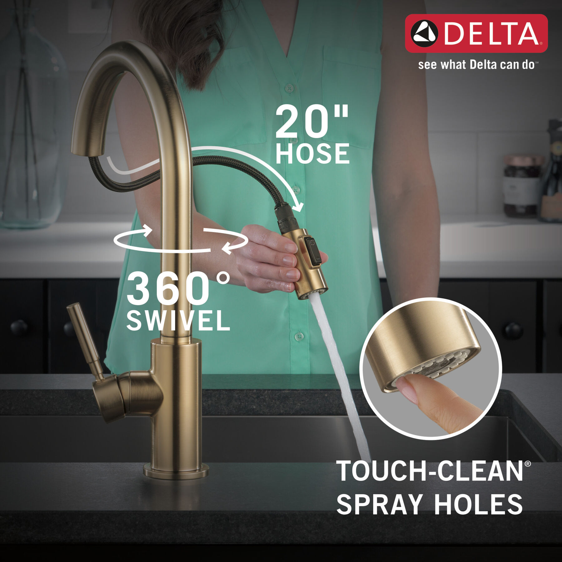 Single Handle Pull-Down Kitchen Faucet with Soap Dispenser (Recertified)