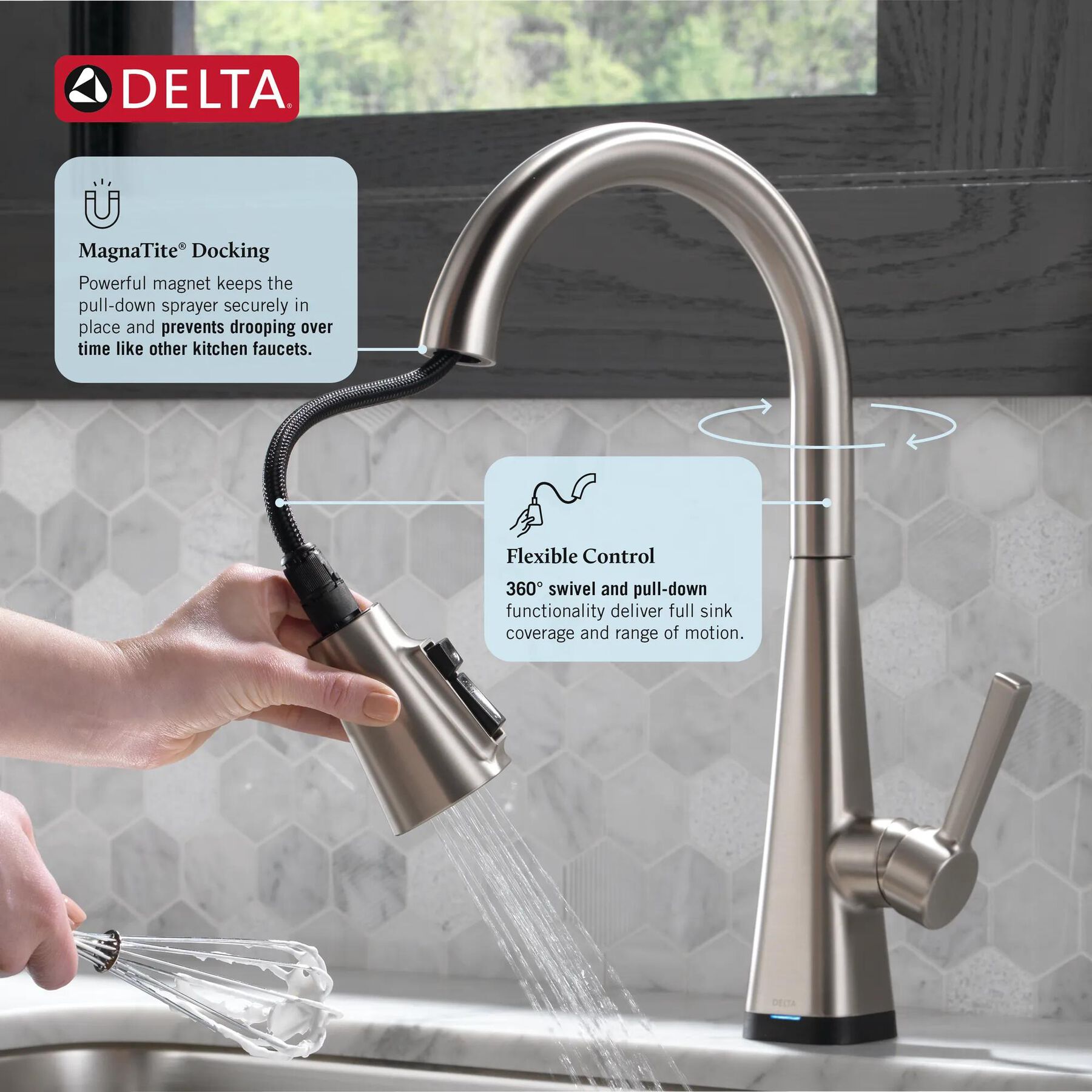 Single Handle Pull-Down Kitchen Faucet with Touch<sub>2</sub>O&reg; Technology