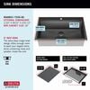 33&rdquo; Drop-In Top Mount&nbsp;16 Gauge Workstation Kitchen Sink Single Bowl&nbsp;with WorkFlow&trade; Ledge and Accessories