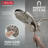 HydroRain&reg; 4-Setting Two-in-One Shower Head (Recertified)