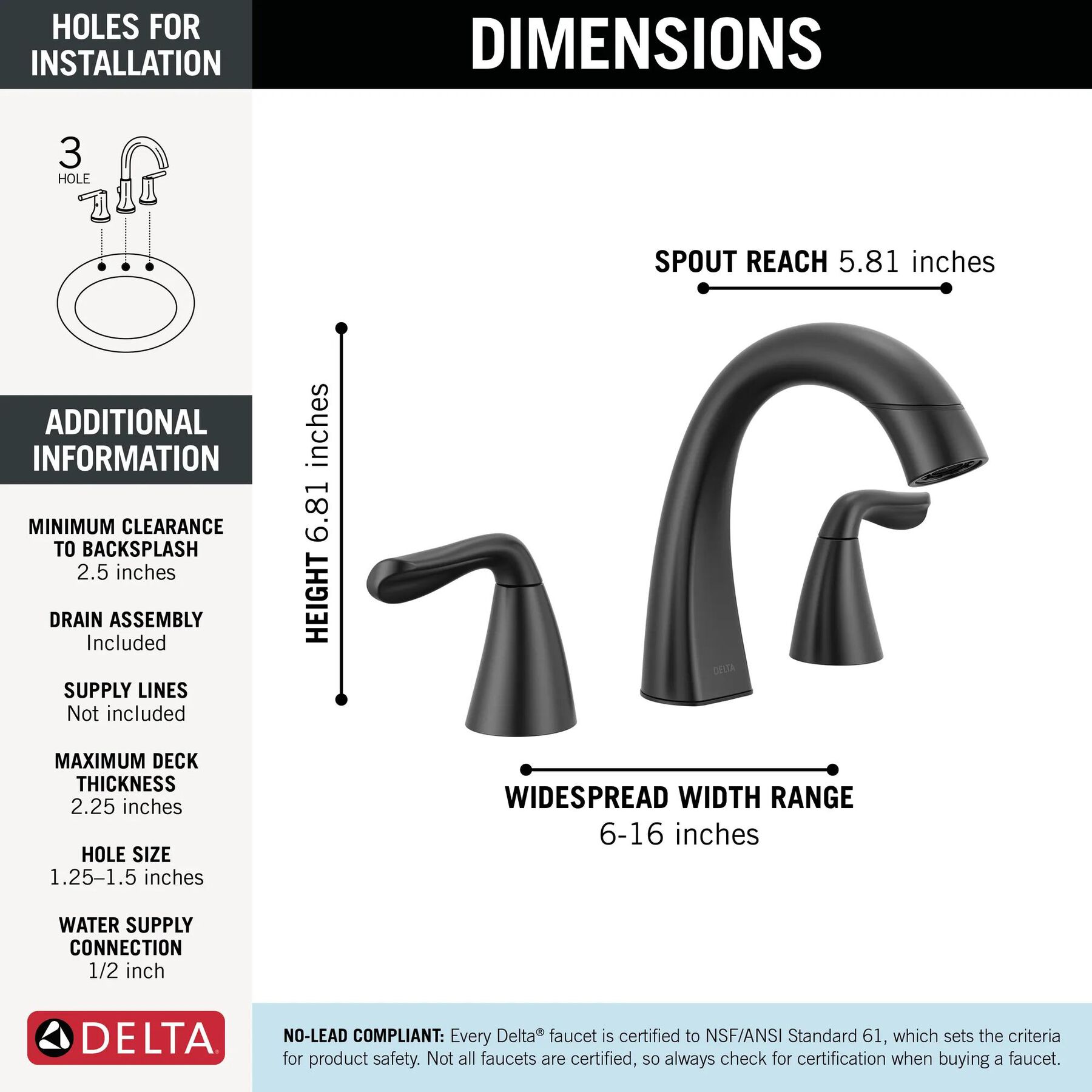 Two Handle Widespread Pull-Down Bathroom Faucet (Recertified)