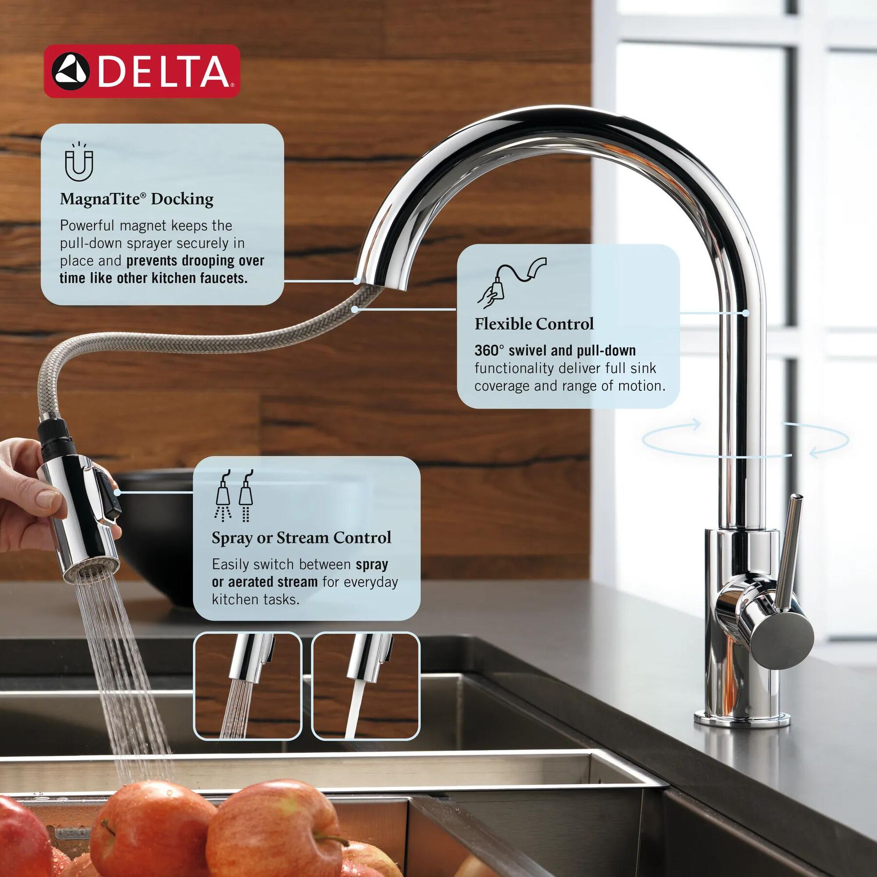Single Handle Pull-Down Kitchen Faucet