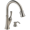 Single Handle Pull-Down Kitchen Faucet with Soap Dispenser