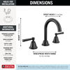Widespread Lavatory Faucet with 14 Series Tub Shower Trim and Rough Bundle