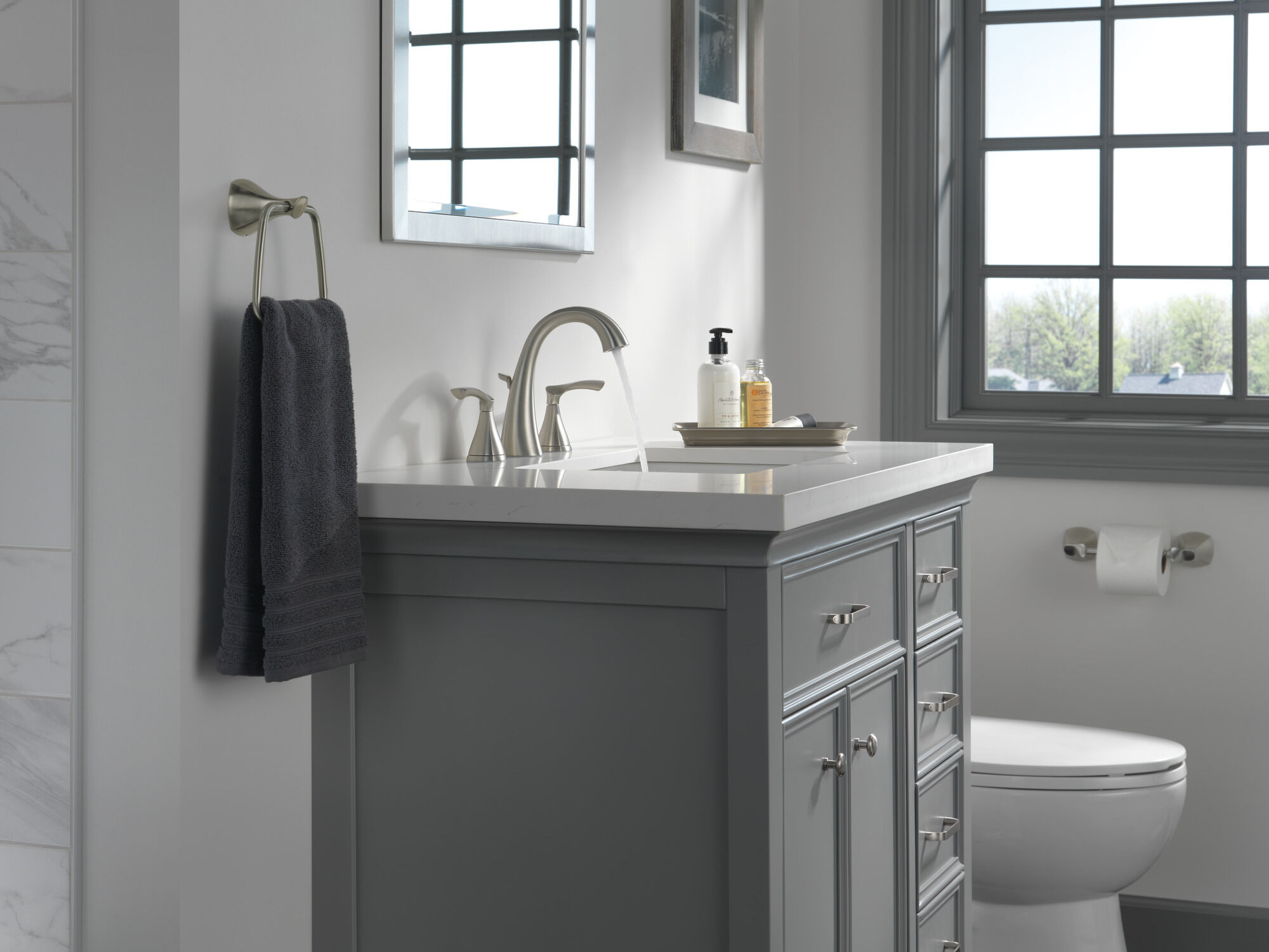 Two Handle Widespread Lavatory Faucet in Spotshield Brushed Nickel