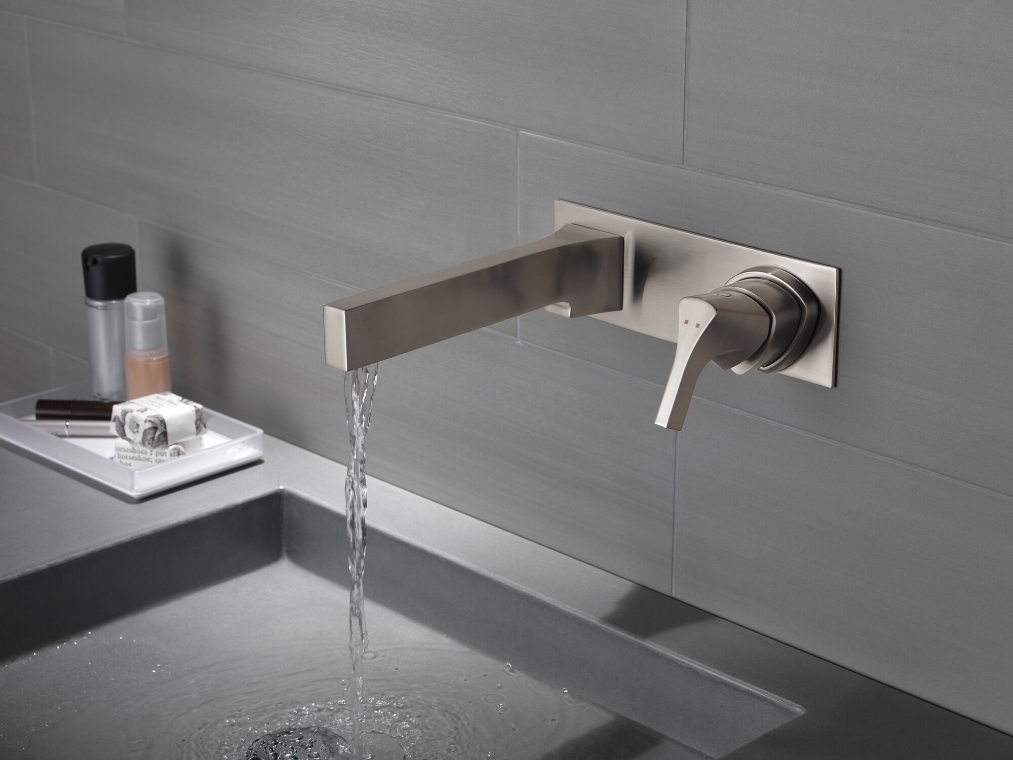 Single Handle Wall Mount Bathroom Faucet Trim in Stainless T574LF