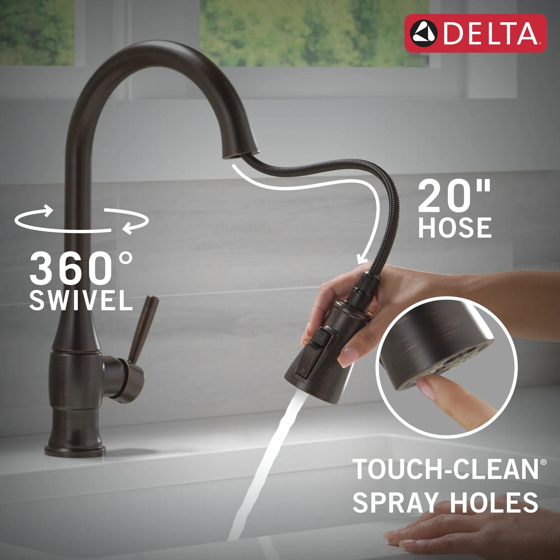 Single Handle Pull-Down Kitchen Faucet with Soap Dispenser and ShieldSpray Technology