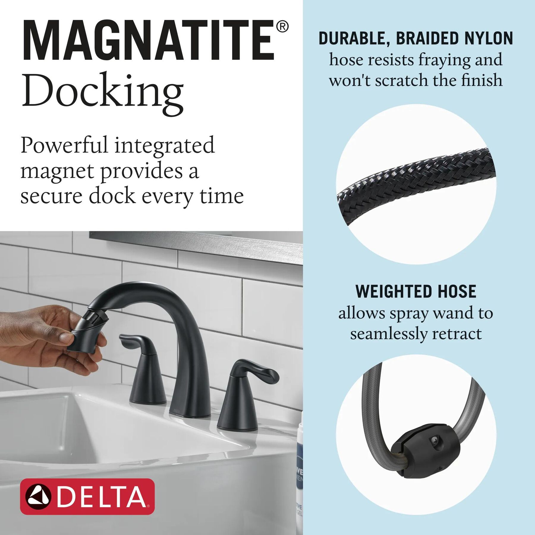 Two Handle Widespread Pull-Down Bathroom Faucet (Recertified)