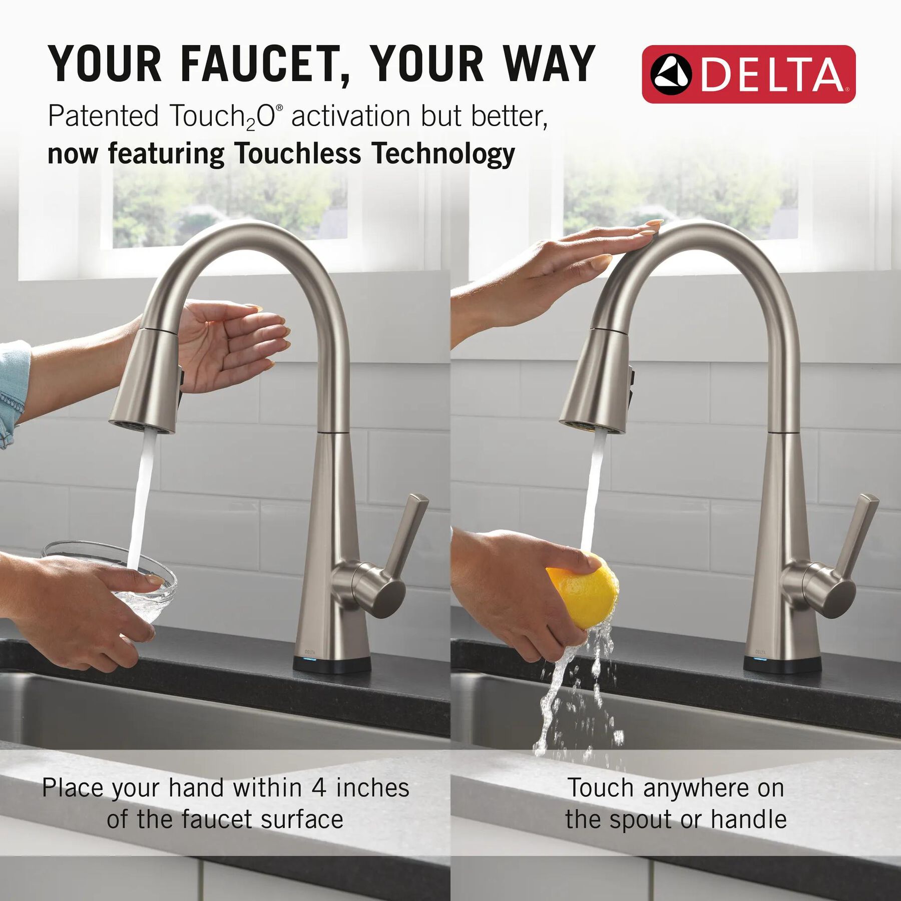 Single-Handle Pull-Down Kitchen Faucet with Touch<sub>2</sub>O&reg; Technology (Recertified)
