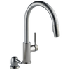Single Handle Pull-Down Kitchen Faucet with Soap Dispenser (Recertified)