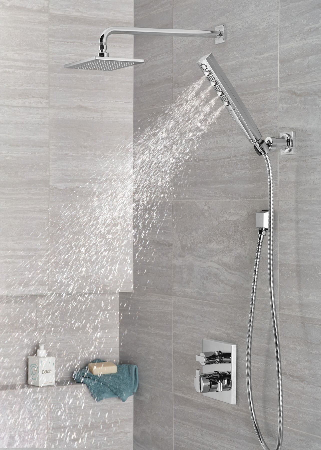 H<sub>2</sub>Okinetic&reg; 4-Setting Wall Mount Hand Shower