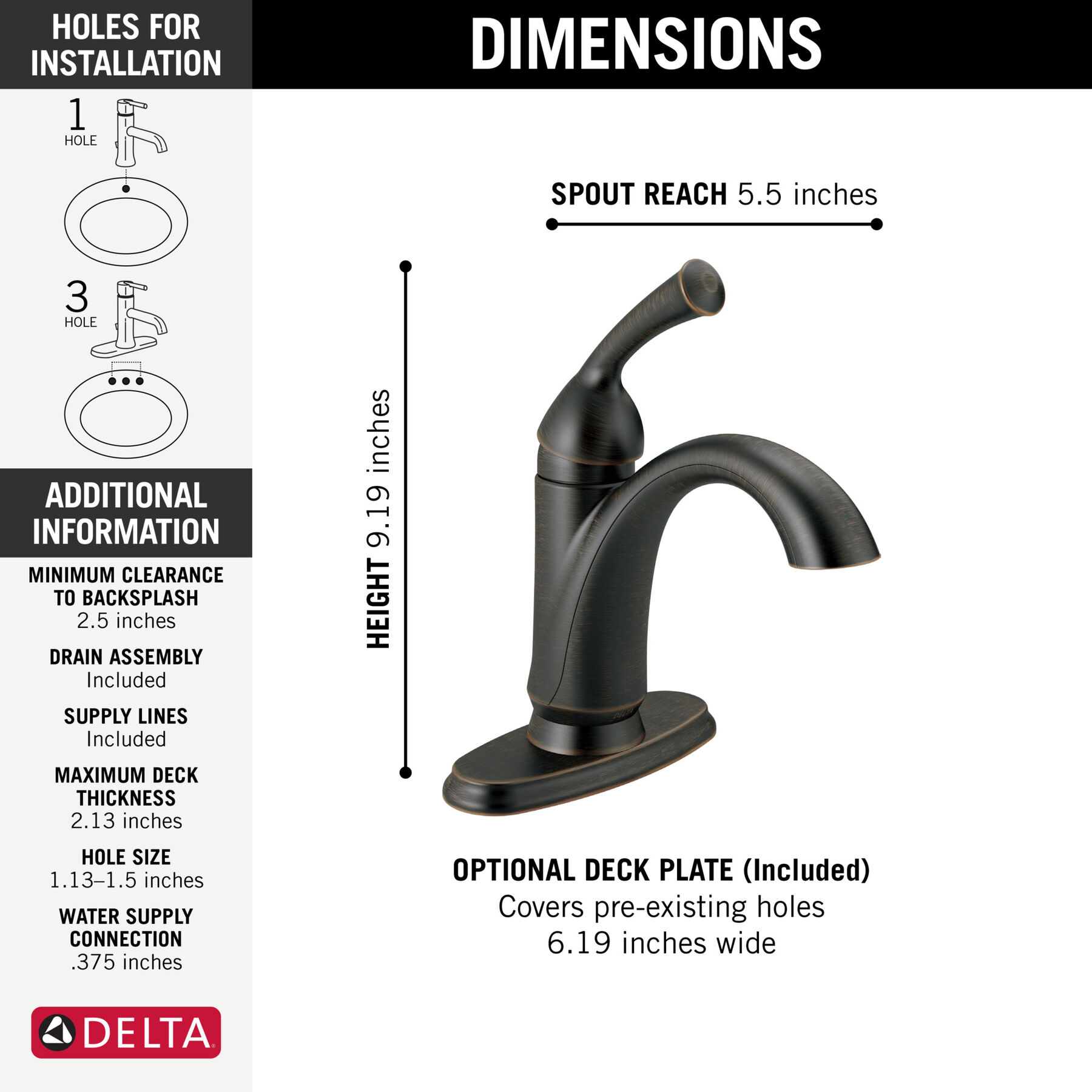 Single-Hole Bathroom Faucet (Recertified)