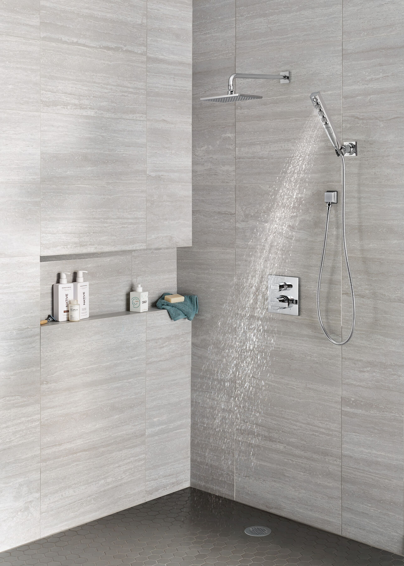 H<sub>2</sub>Okinetic&reg; 4-Setting Wall Mount Hand Shower
