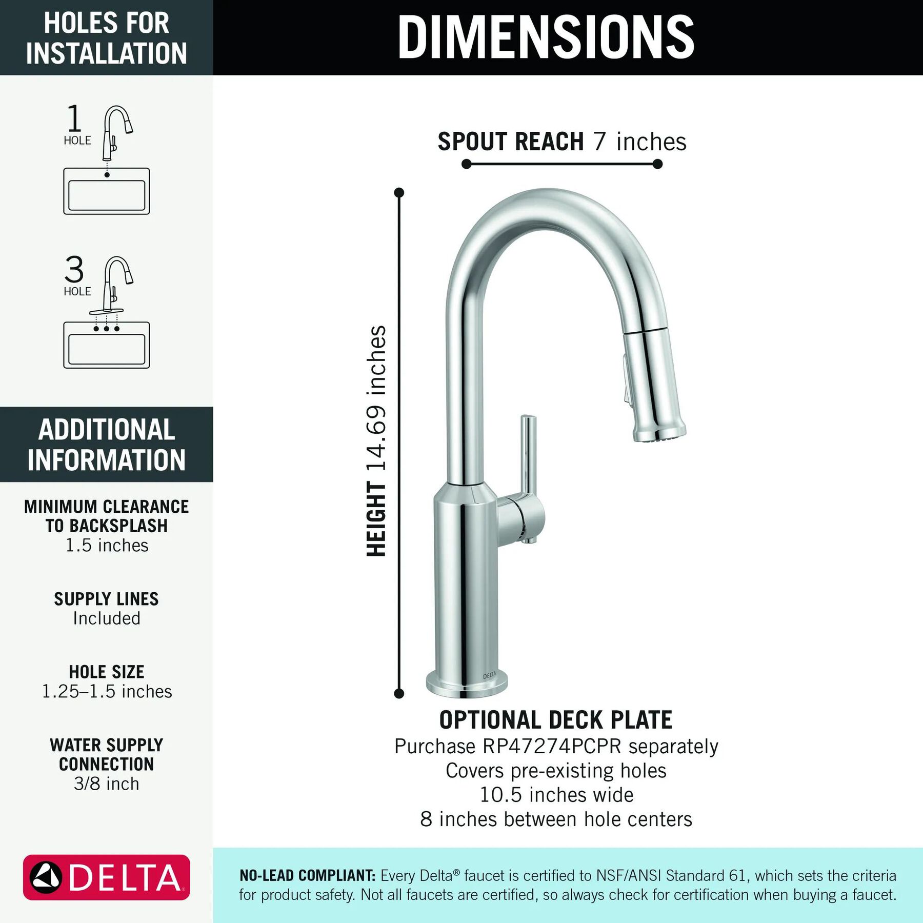 Single Handle Pull-Down Bar/Prep Faucet
