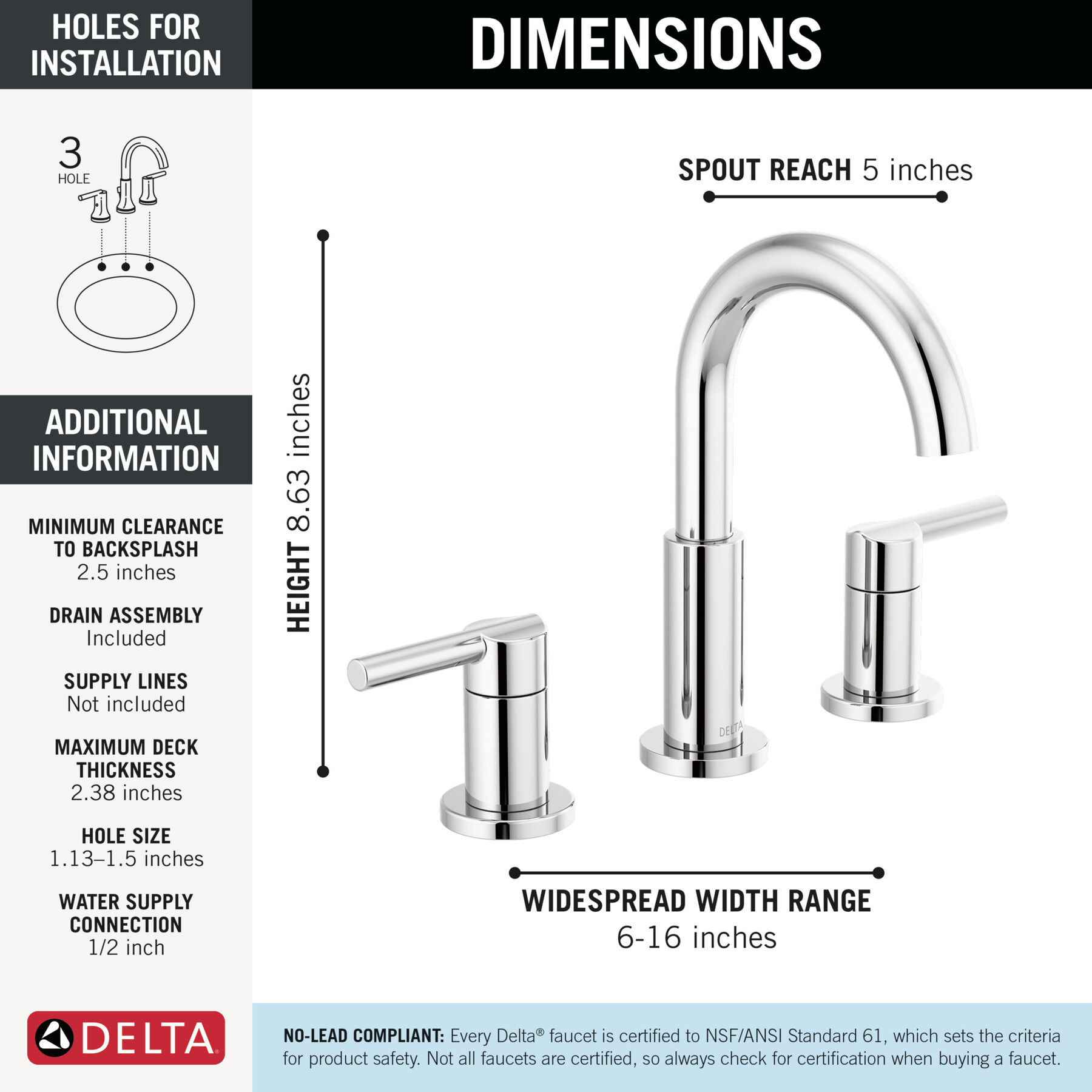 Two Handle Widespread Bathroom Faucet