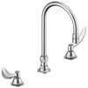 Two Handle Widespread Lavatory Faucet with Gooseneck Spout - Less Pop-Up