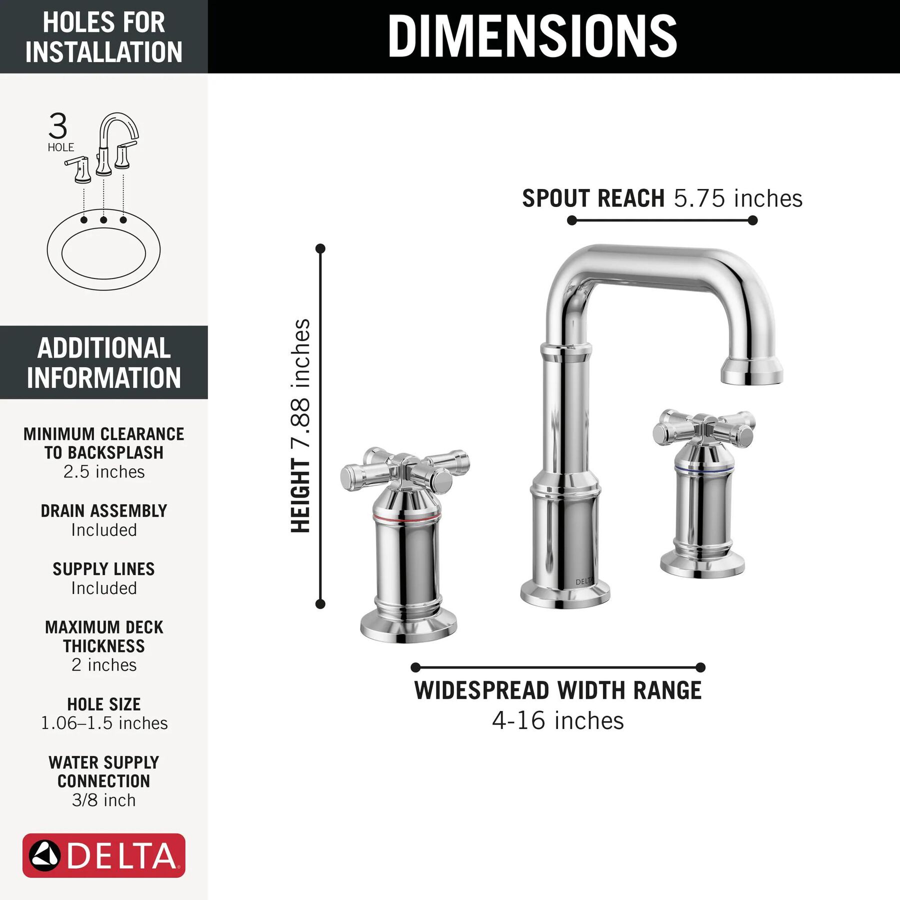 Two Handle Widespread Bathroom Faucet