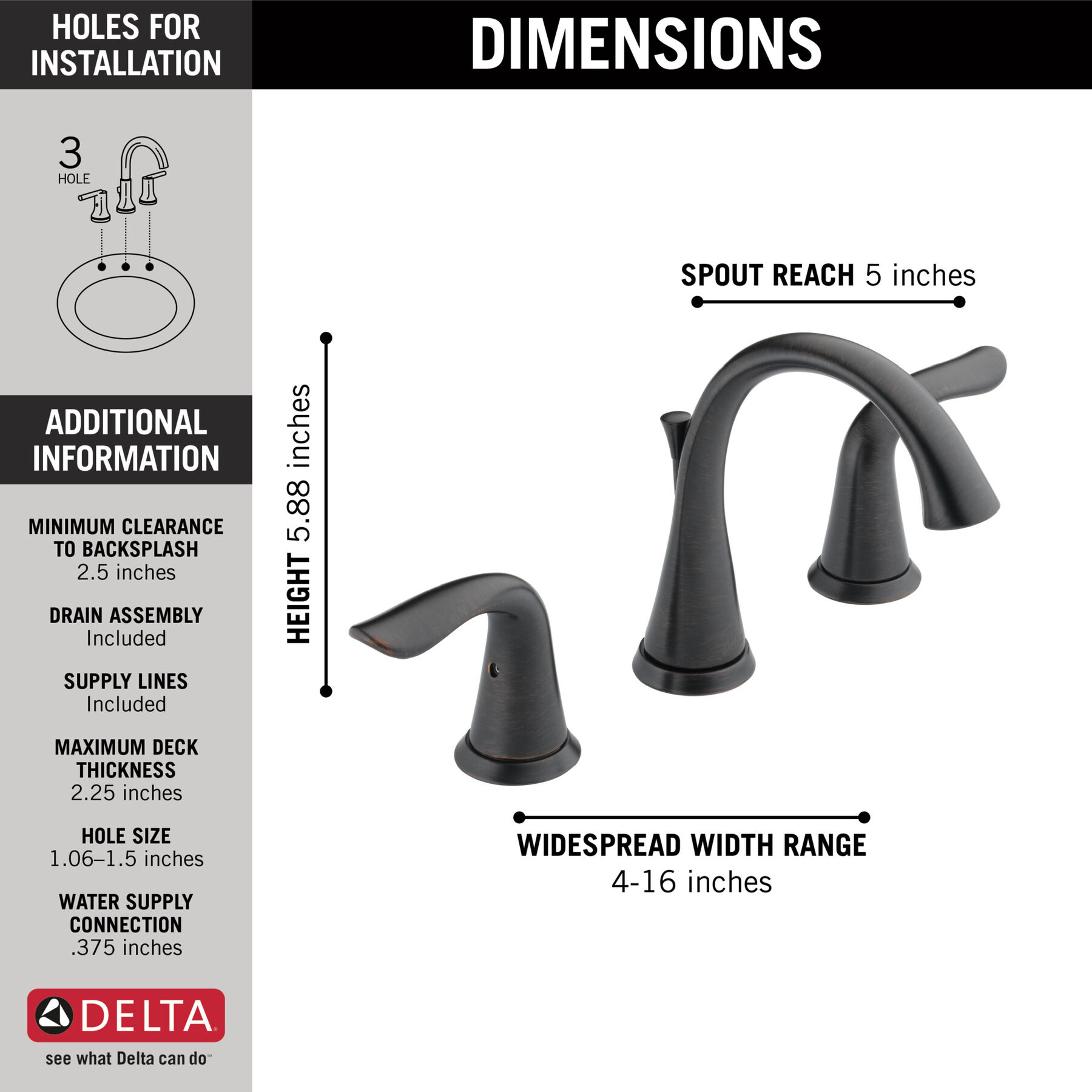 Two Handle Widespread Bathroom Faucet (Recertified)