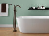 Single Handle Floor Mount Tub Filler Trim with Hand Shower