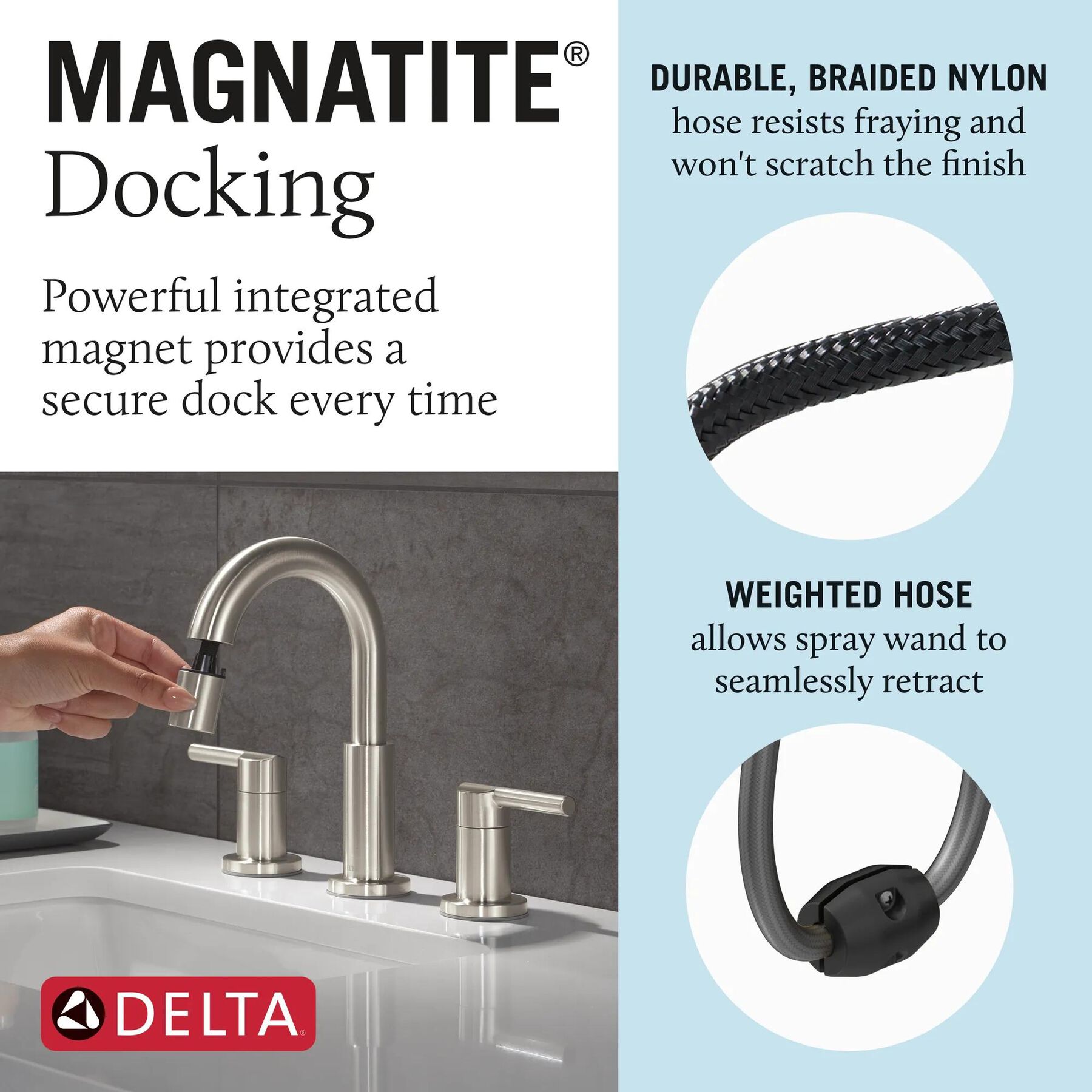 Two Handle Widespread Pull-Down Bathroom Faucet