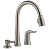 Single Handle Pull-Down Kitchen Faucet with Soap Dispenser