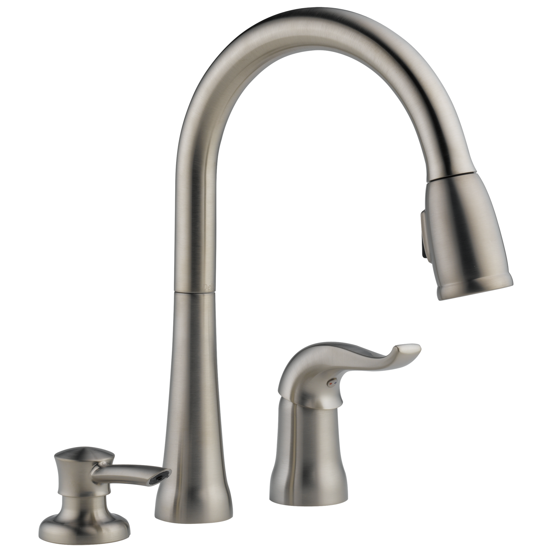 Single Handle Pull-Down Kitchen Faucet with Soap Dispenser