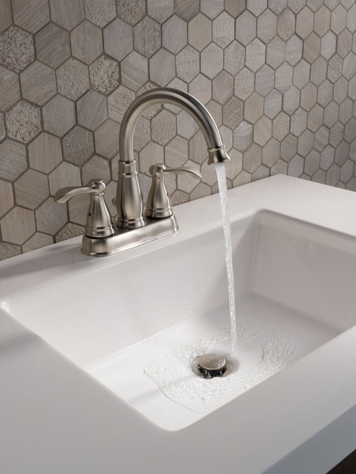 Two Handle Centerset Bathroom Faucet (Recertified)