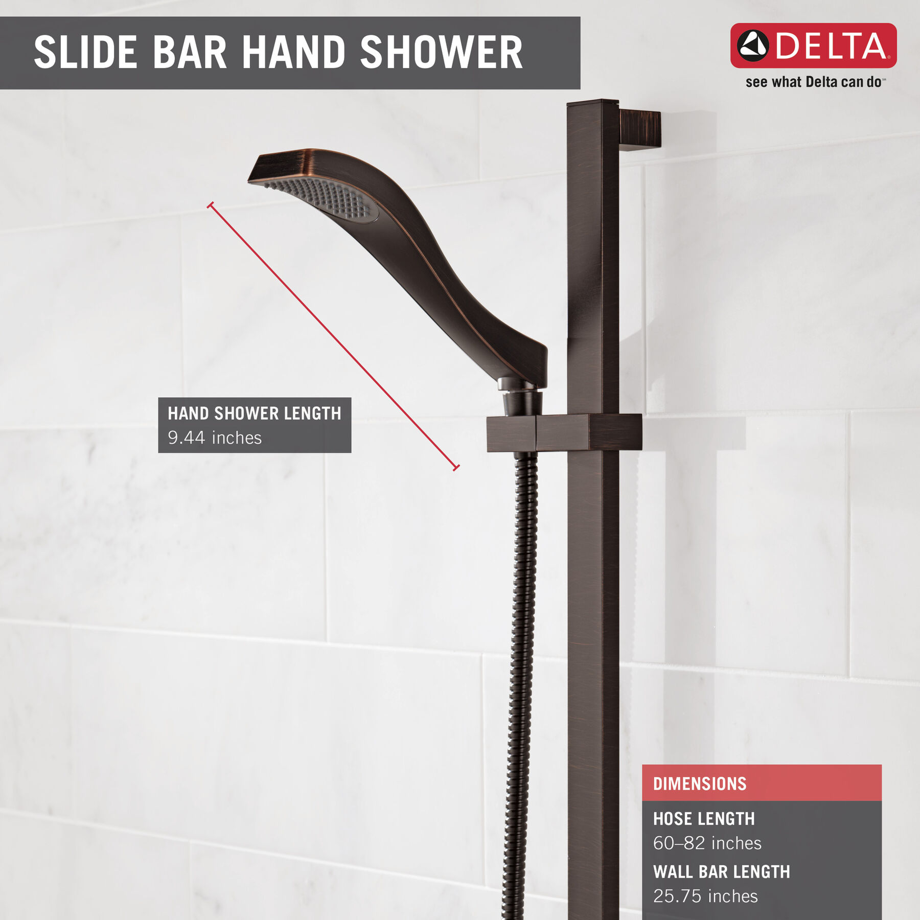 Premium Single-Setting Slide Bar Hand Shower