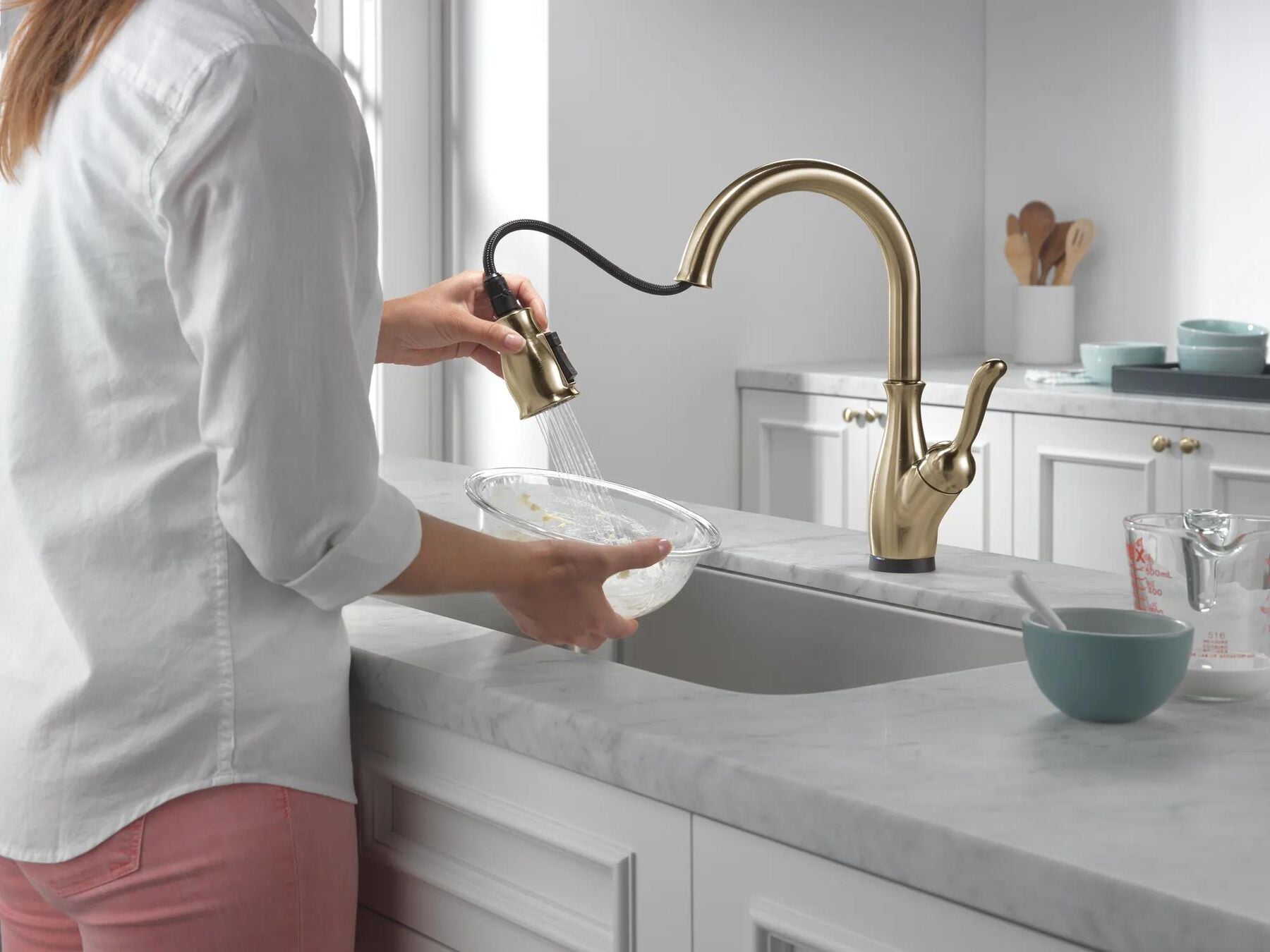 VoiceIQ&reg; Single Handle Pull-Down Faucet with Touch2O Technology and Soap Dispenser