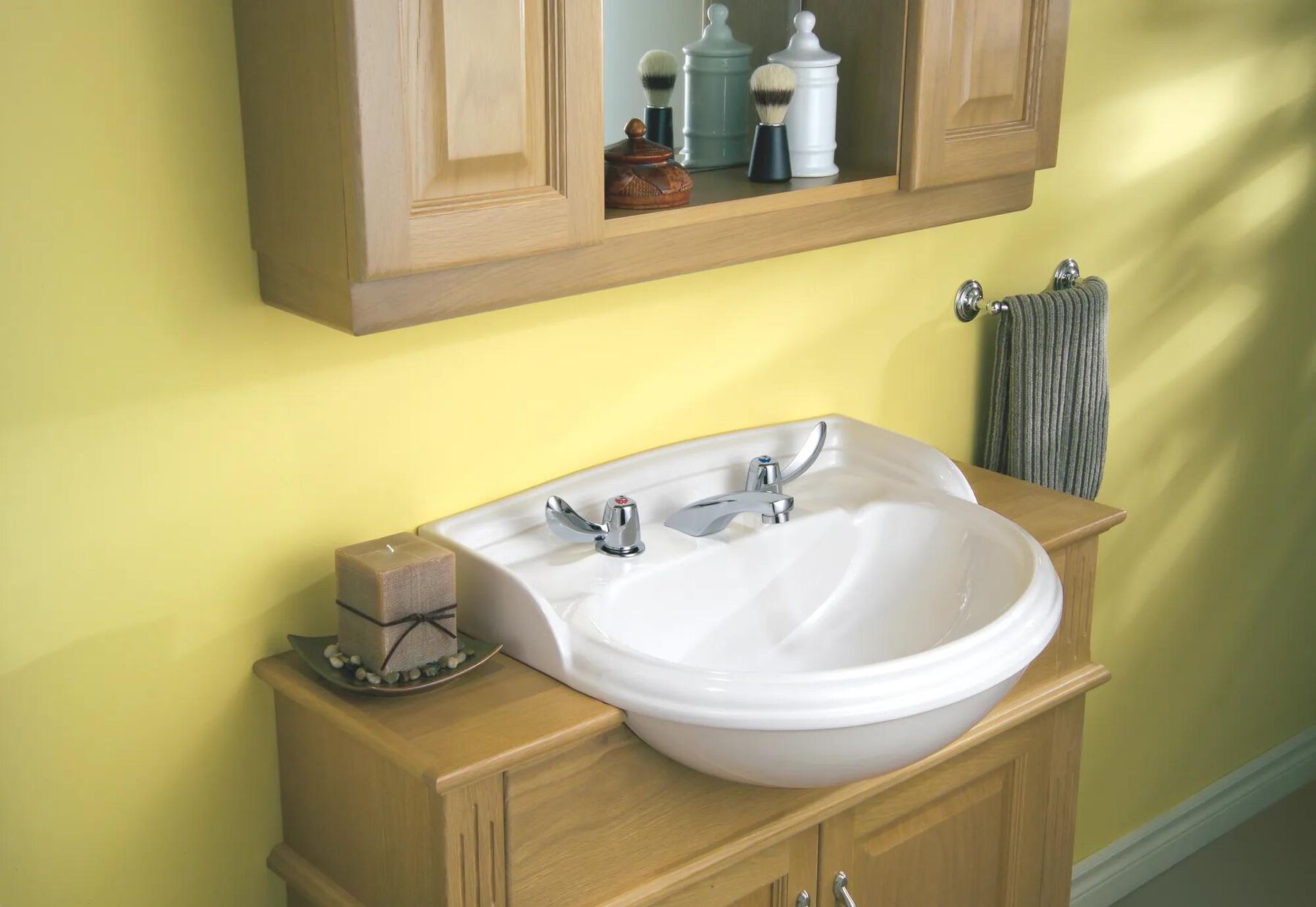 Two Handle Widespread Bathroom Faucet - Less Pop-Up