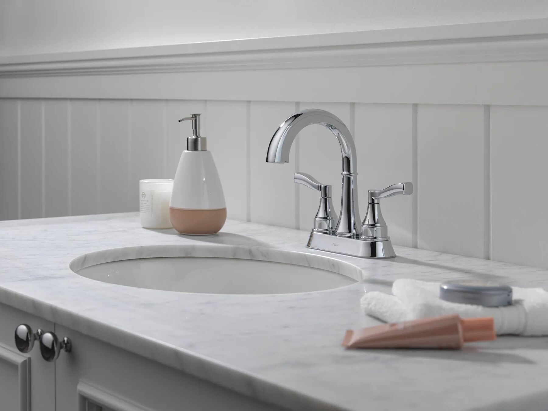 Two Handle Centerset Bathroom Faucet (Recertified)