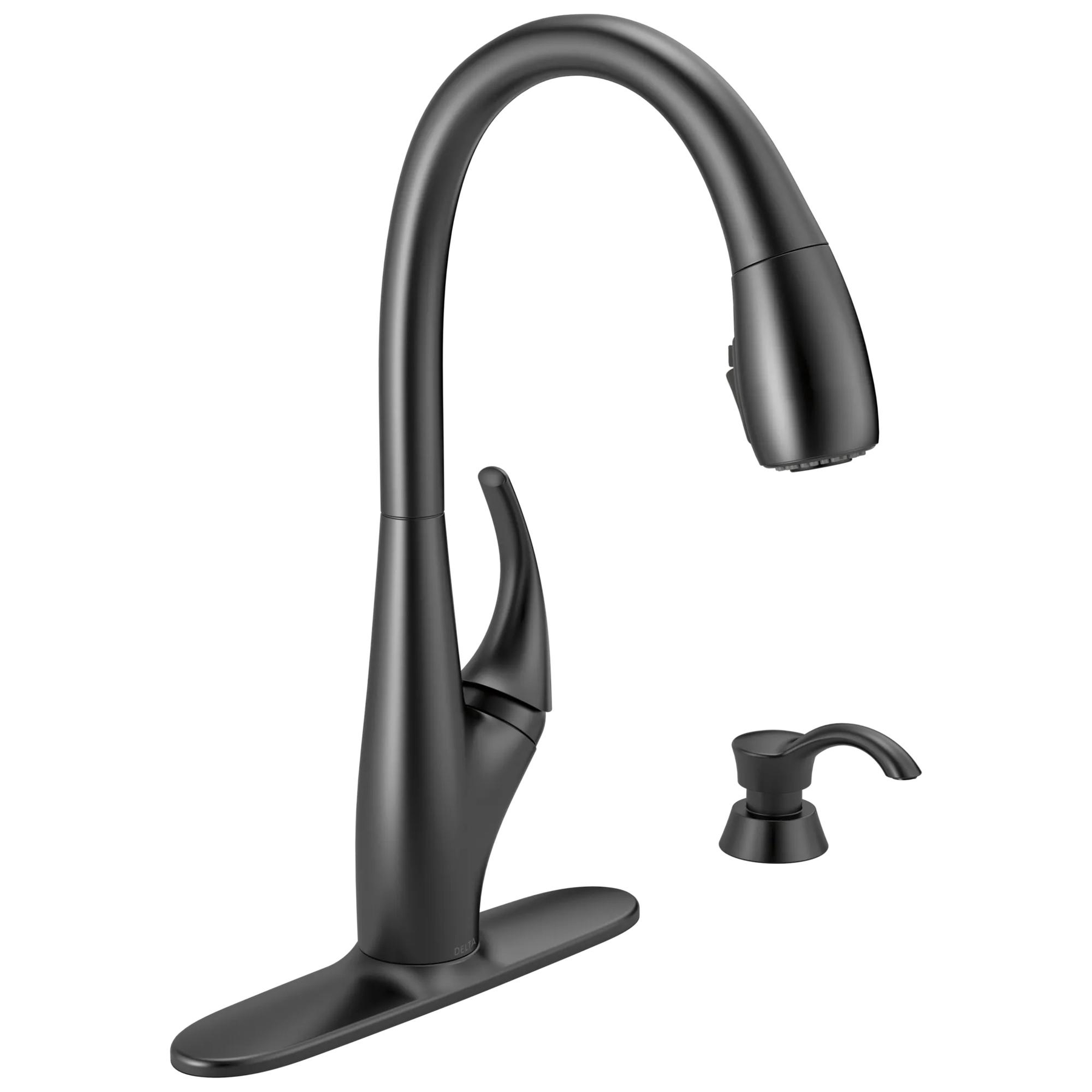 Single Handle Pull-Down Kitchen Faucet with Soap Dispenser and ShieldSpray&reg; Technology