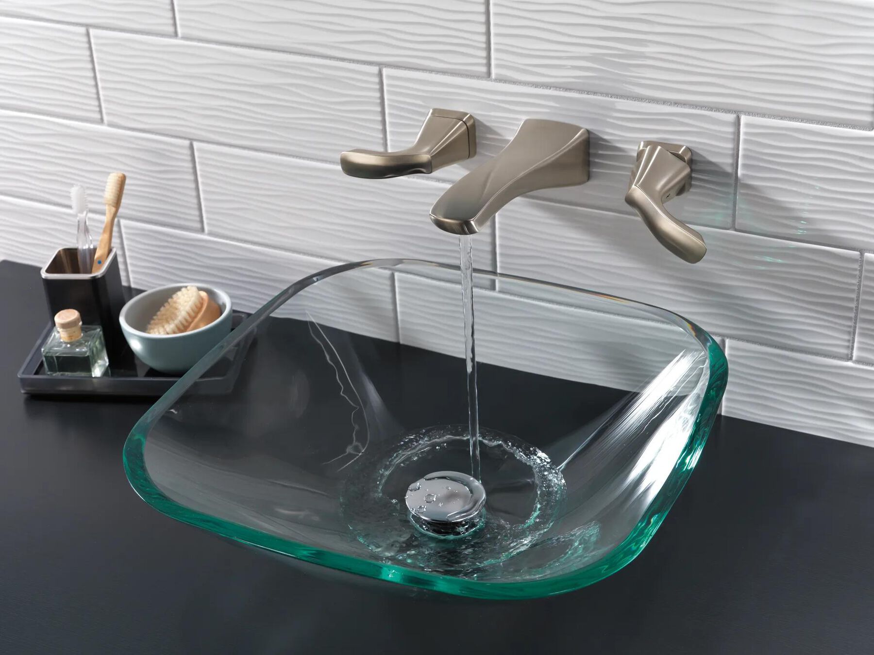 Two Handle Wall Mount Bathroom Faucet Trim