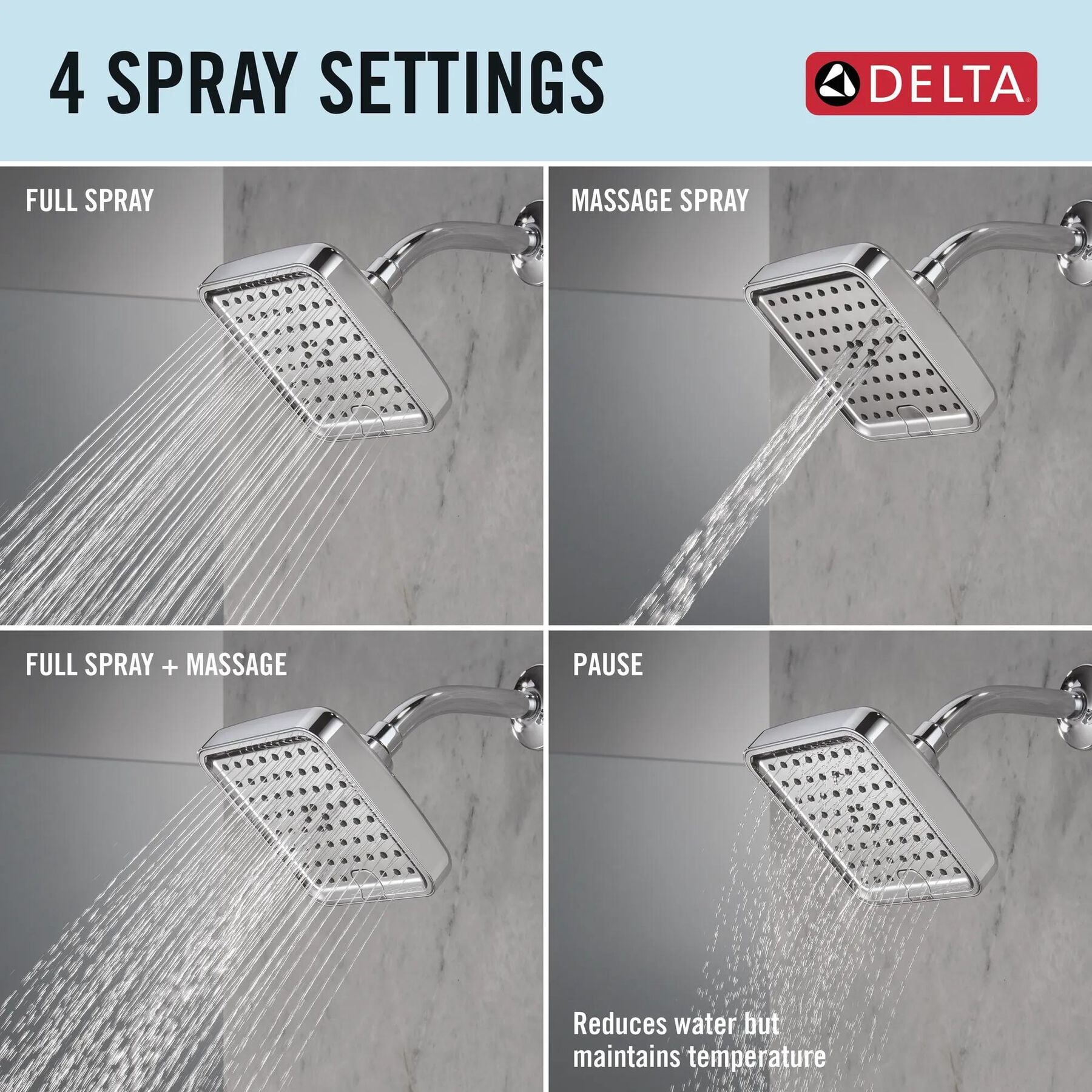4-Setting 6-inch Shower Head