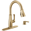 Single Handle Pull-Down Kitchen Faucet with Soap Dispenser and ShieldSpray &reg; Technology