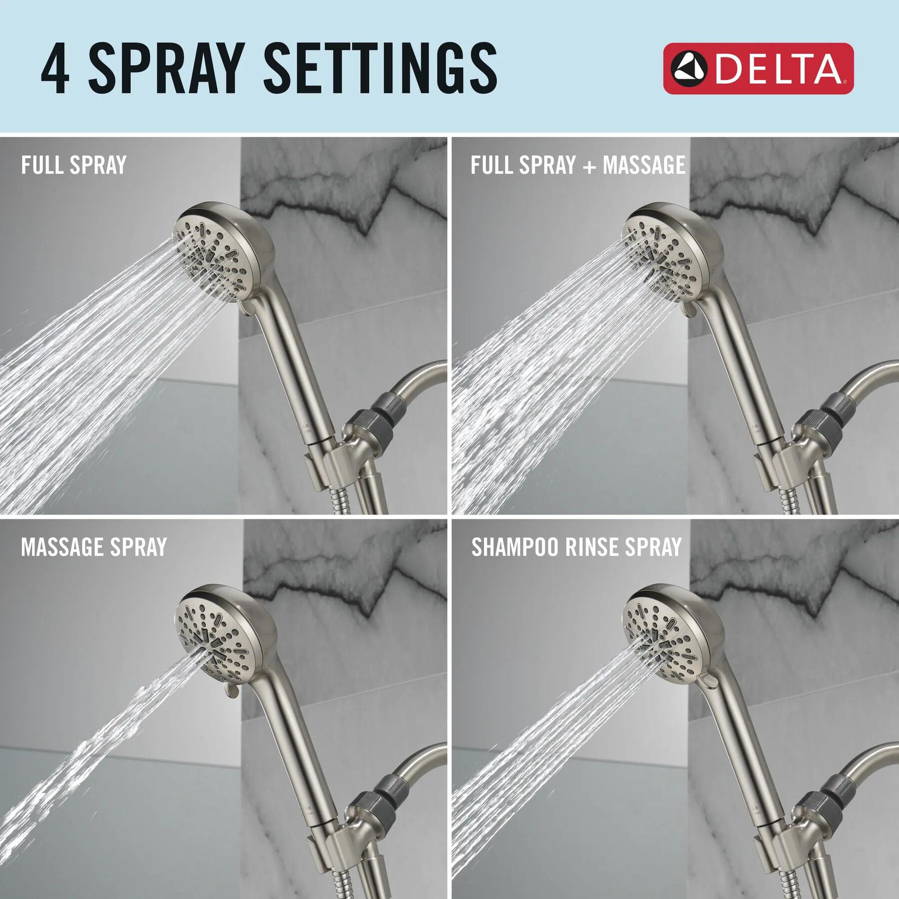 4-Setting Hand Shower