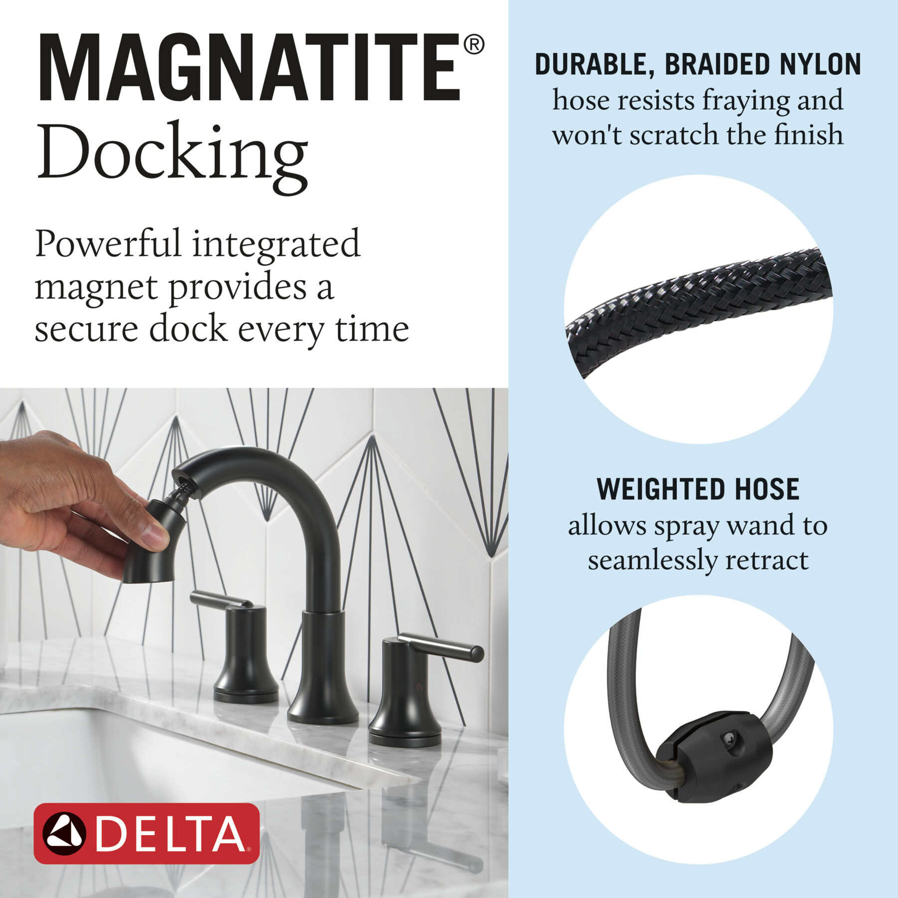 Two Handle Widespread Pull Down Bathroom (Recertified)