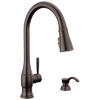 Single Handle Pull-Down Kitchen Faucet with Soap Dispenser and ShieldSpray Technology