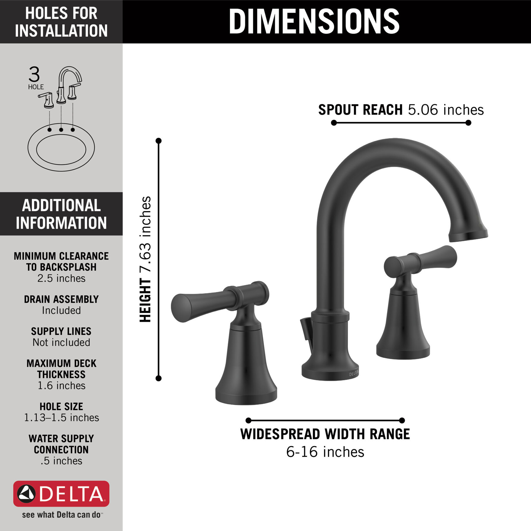Two Handle Widespread Bathroom Faucet (Recertified)