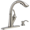 Single Handle Pull-out Kitchen Faucet with Soap Dispenser