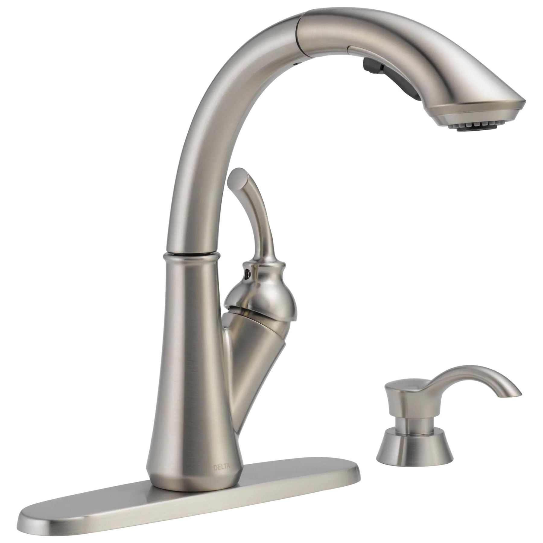 Single Handle Pull-out Kitchen Faucet with Soap Dispenser